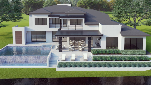 front view of large texas precision builders luxury home