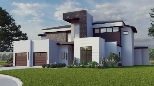front right side of large texas precision builders luxury home